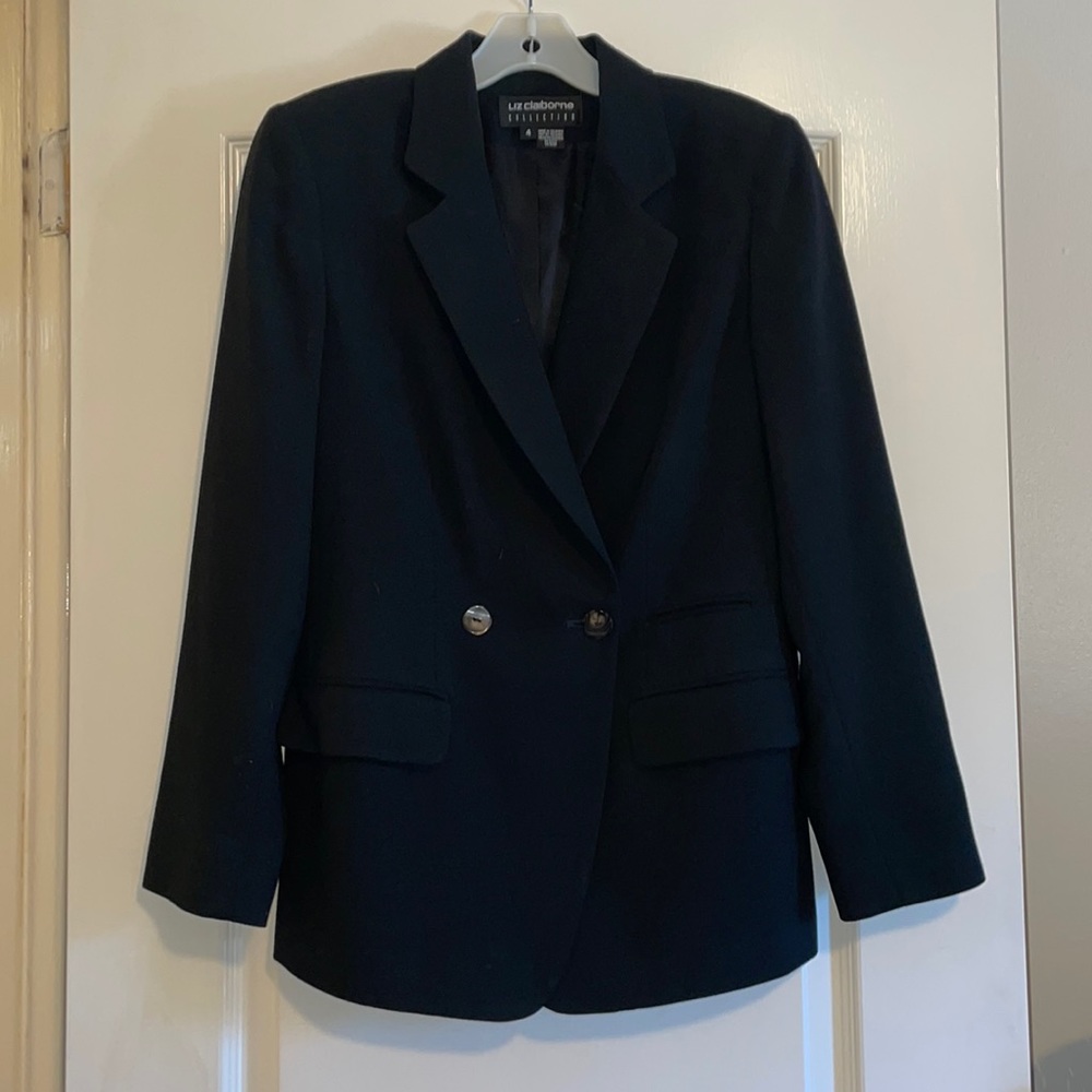 Liz Claiborne Black Wool Blazer. Women’s Size 4.